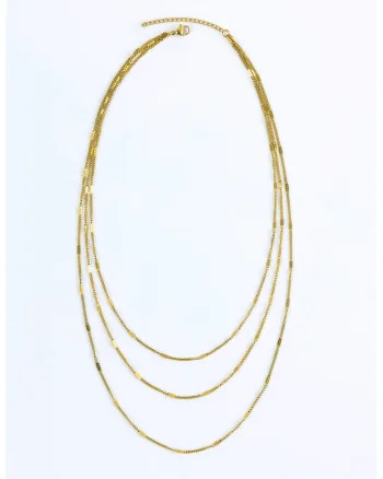 Colier placat cu aur de 18K cu siraguri multiple, Auriu
