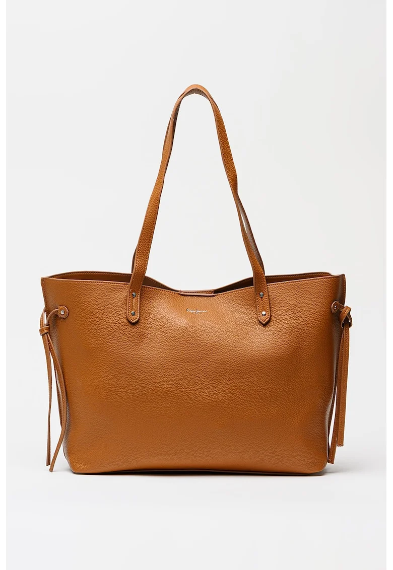 Geanta tote din piele ecologica Audrey, Maro