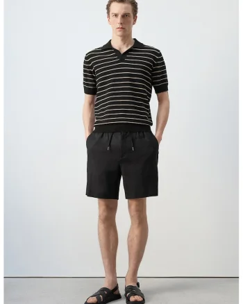 Tricou polo din bumbac, Negru