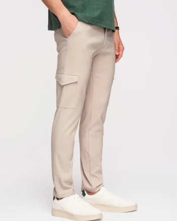 Pantaloni Cargo Barbati, Croiala Regular, Material Elastic, dwqfwqnchis, Gri