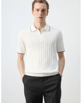 Tricou polo de bumbac, Alb murdar