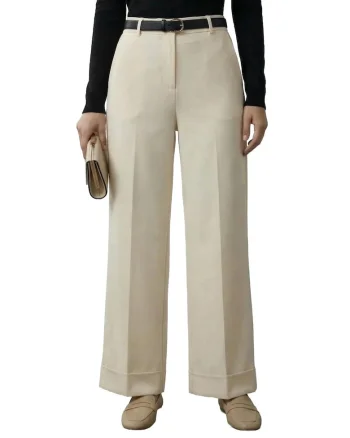 Pantaloni,  Bej deschis, Talie inalta