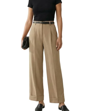 Pantaloni dama,  Maro camel, Talie inalta