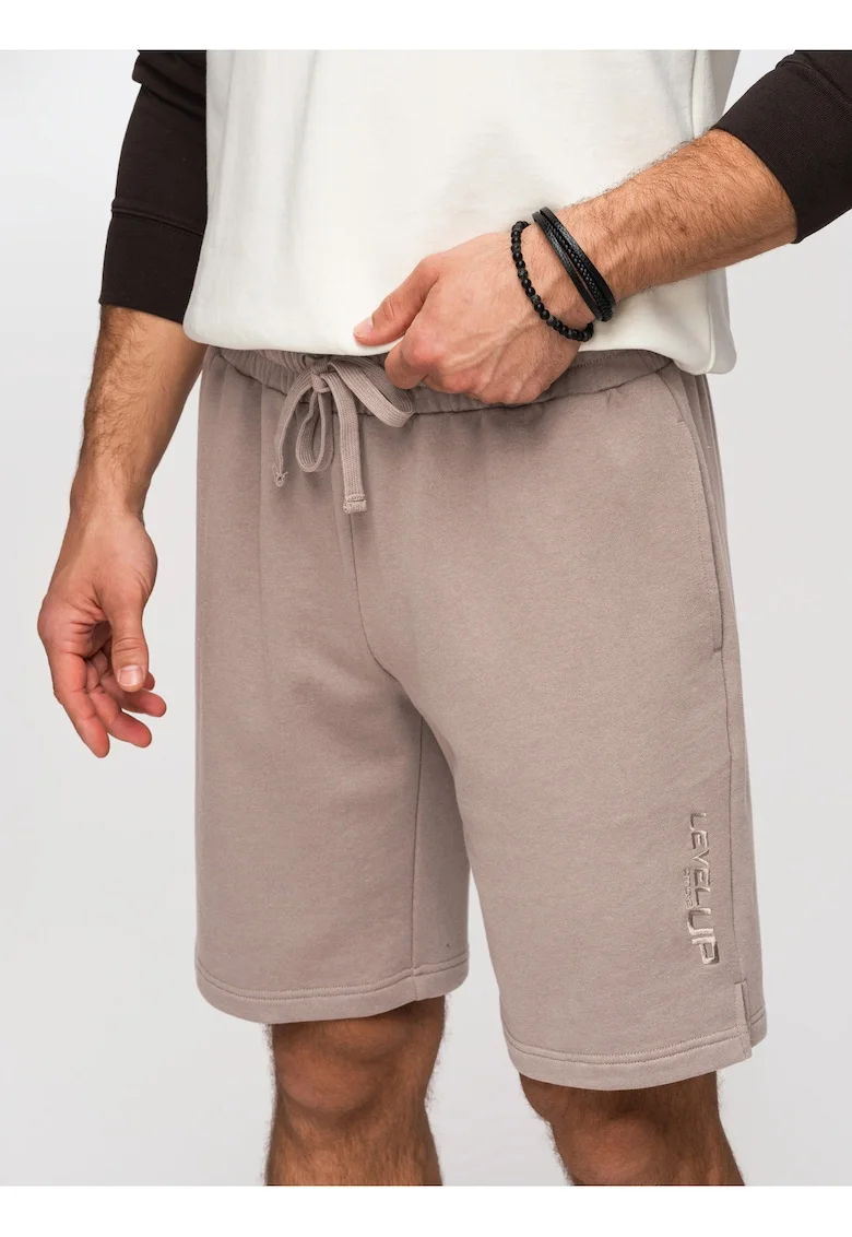 Pantaloni scurti barbati French Terry, croiala regular, ideali pentru vara, Bej inchis