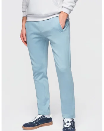 Pantaloni de trening din bumbac cu croiala conica Pabs, Albastru deschis