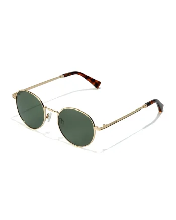 Ochelari de soare rotunzi unisex polarizati Moma, Auriu/Verde feriga