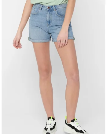 Pantaloni scurti regular fit de denim, Albastru deschis