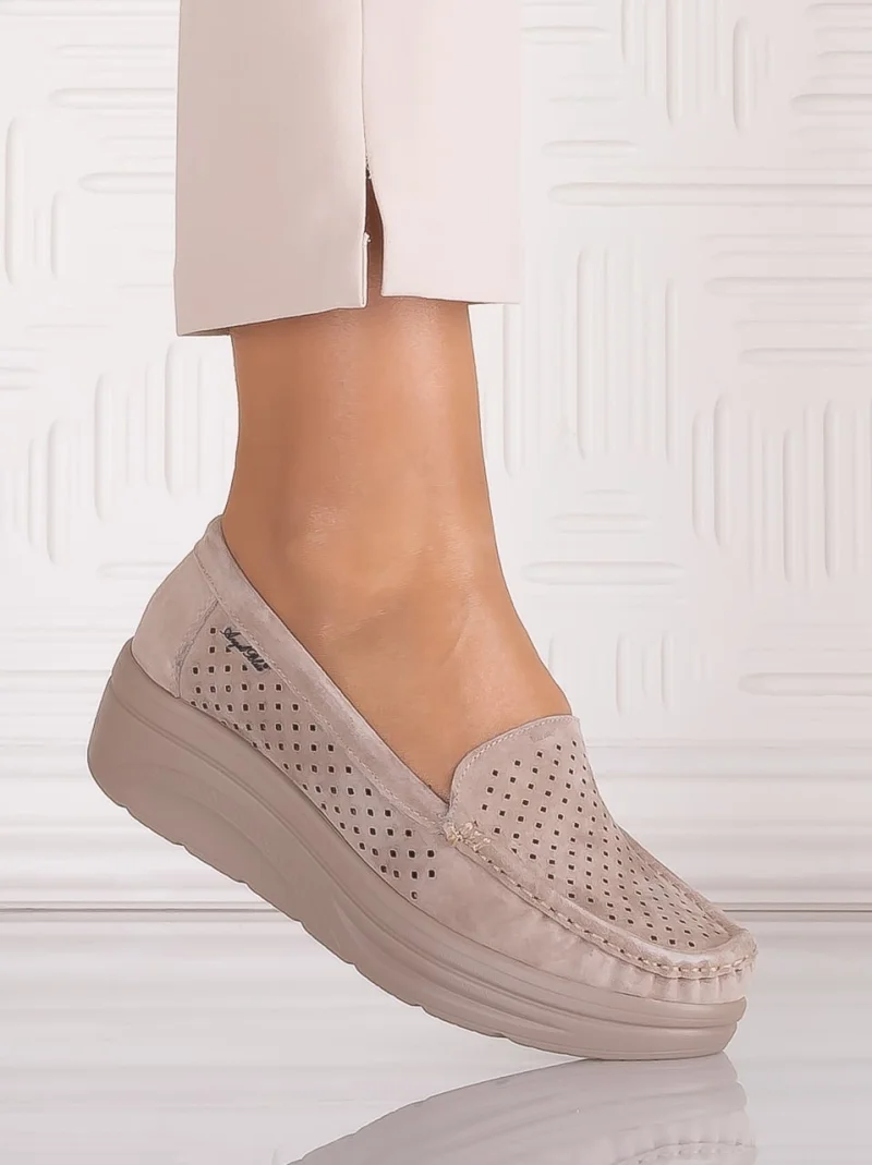 Pantofi dama casual Kaki din Piele Naturașă Anastassia