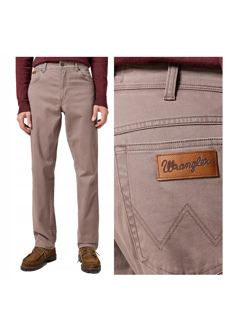 Pantaloni Barbati,  Texas, Regular Fit, Cu Fermoar, 5 Buzunare, Lungi, Bumbac, Maro, Maro nisip