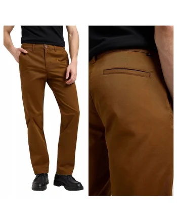 Pantaloni Barbati,  Regular Chino, Regular Fit, Talie Medie, Fermoar, 4 Buznuare, Lungi, Bumbac, Maro, Maro nisip