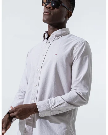 Camasa Oxford regular fit Heritage, Maro taupe deschis