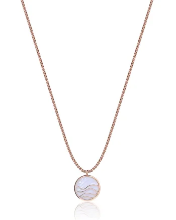 Colier cu pandantiv rotund, Auriu, Auriu rose