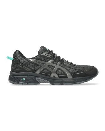 Pantofi sport din plasa cu garnituri din material sintetic Gel-Venture 6, Negru/Argintiu