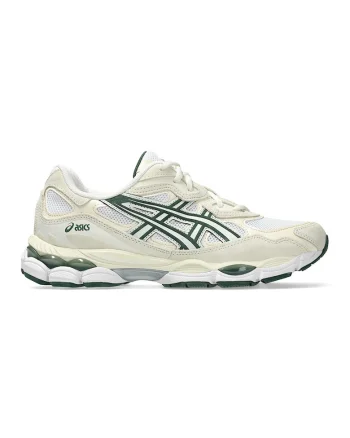 Pantofi sport din piele intoarsa si piele ecologica GEL-NYC Concrete, Verde/Alb fildes