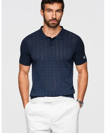 Tricou polo slim fit, Bleumarin