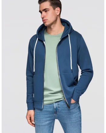 Hanorac regular fit cu buzunare, Albastru