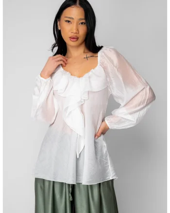 Bluza femei cu volane 20781, Roz