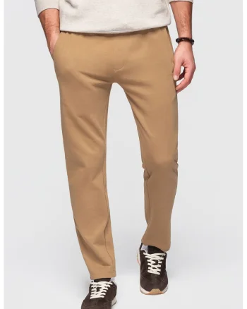 Pantaloni de trening din bumbac cu croiala conica Pabs, Maro camel
