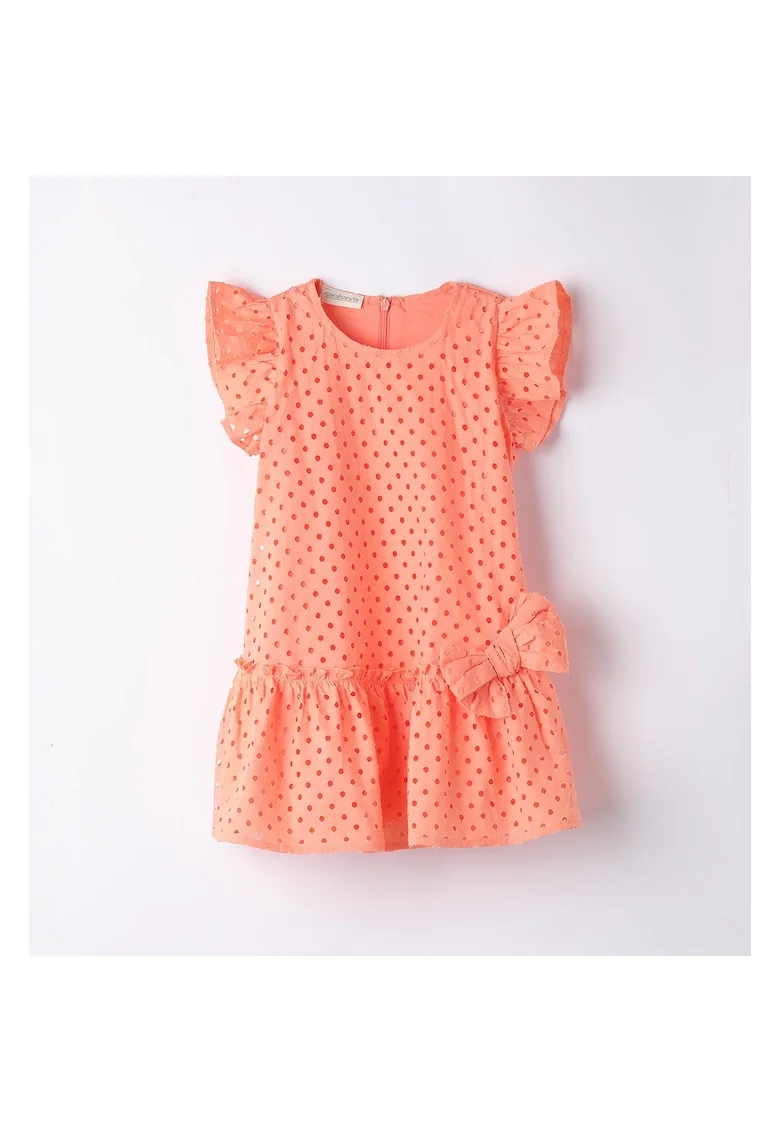 Rochie cu perforatii pentru fete, 0.B342, Coral