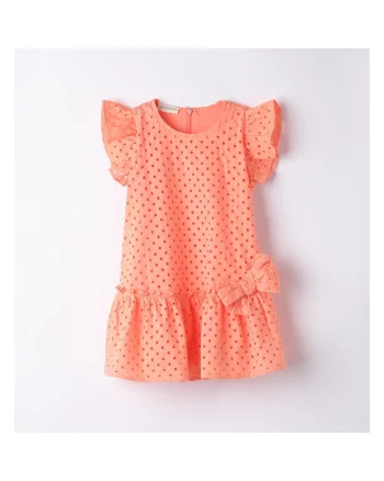 Rochie cu perforatii pentru fete, 0.B342, Coral