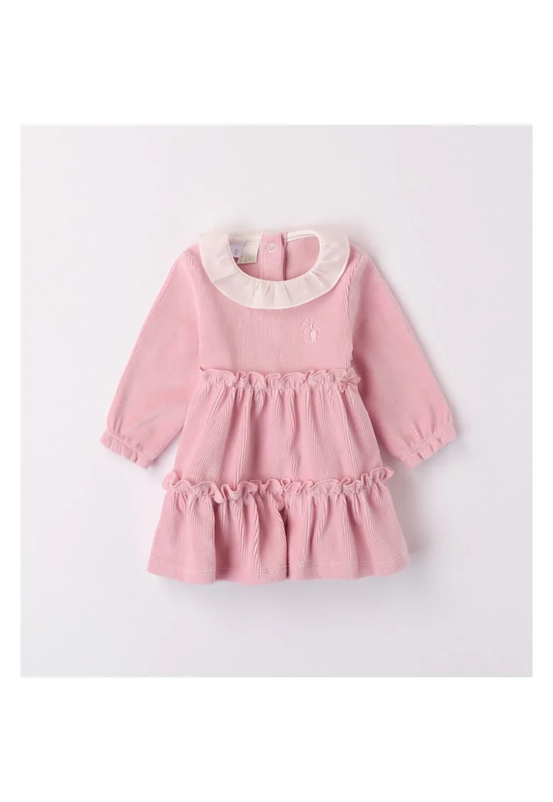 Rochita model raiat catifelat pentru bebe fetita,  4.7260, Roz, Roz