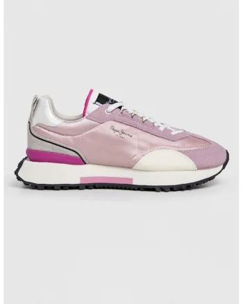 Pantofi sport low-cut cu insertii de material sintetic si garnituri de piele intoarsa, Fucsia/Roz pastel/Roz fandango/Alb murdar