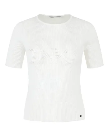 Tricou cu aspect ajurat si perforat