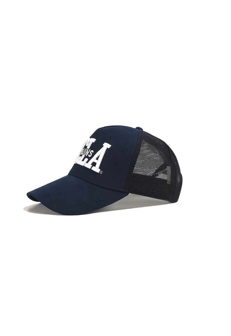 Sapca ajustabila unisex cu logo brodat, pentru baseball McCloud, Alb/Bleumarin