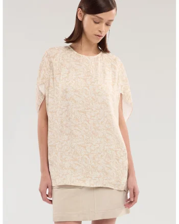Bluza supradimensionata cu model logo, Bej inchis/Bej sampanie