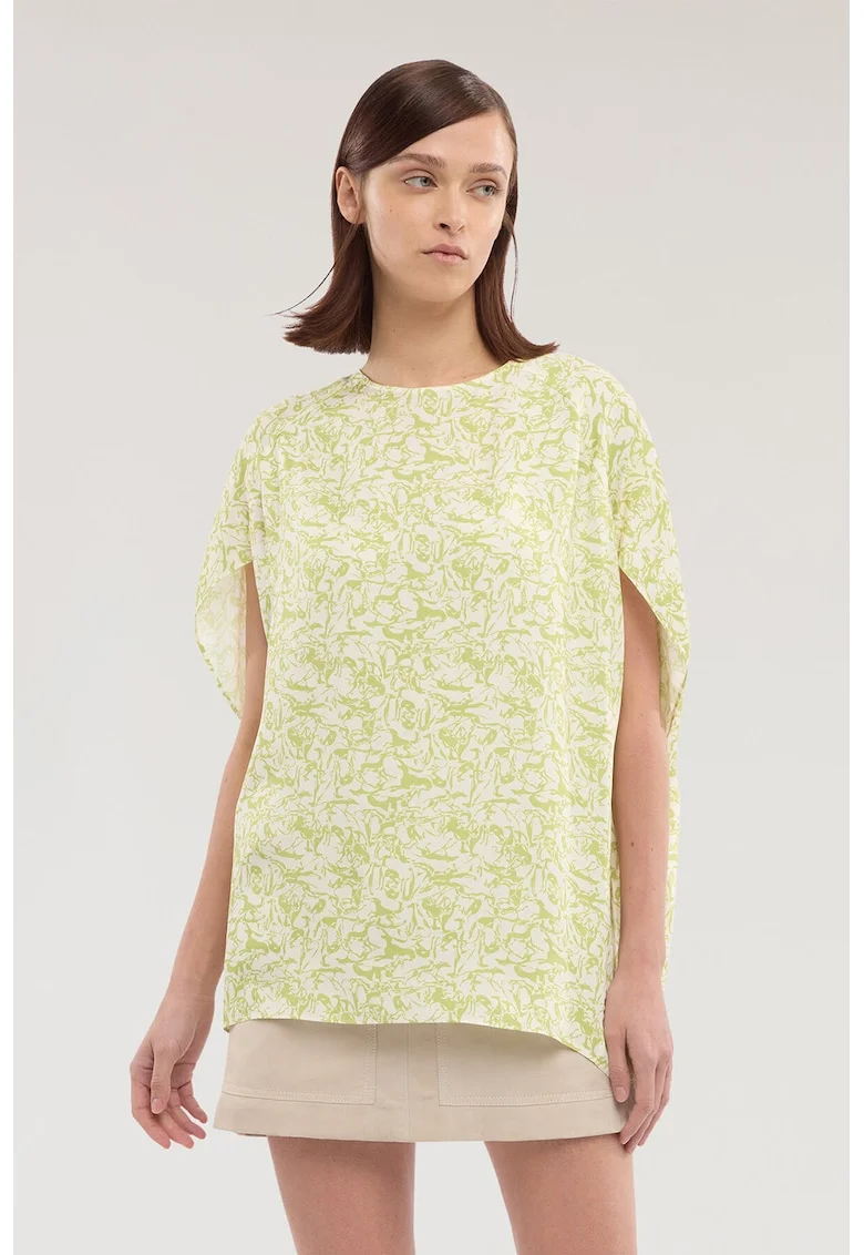 Bluza supradimensionata cu model logo, Verde masliniu pal/Verde deschis