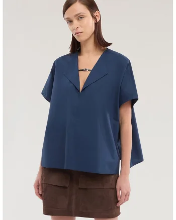 Bluza supradimensionata cu model uni, Bleumarin