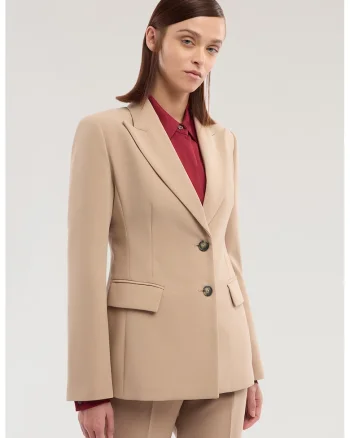 Sacou slim fit cu buzunare cu clapa, Maro taupe deschis