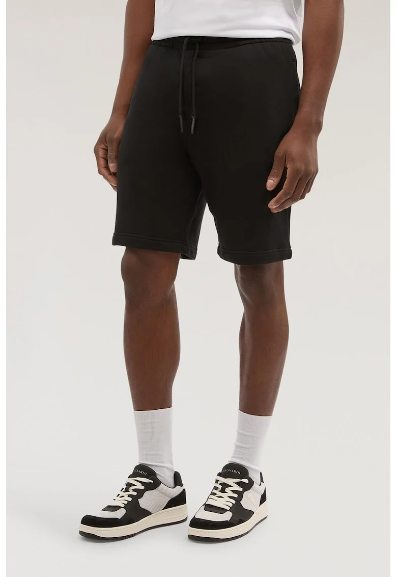 Pantaloni de trening scurti cu buzunar aplicat pe partea din spate, Negru