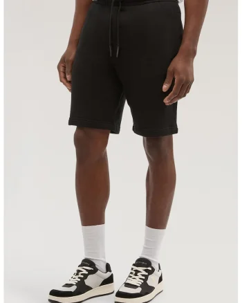 Pantaloni de trening scurti cu buzunar aplicat pe partea din spate, Negru