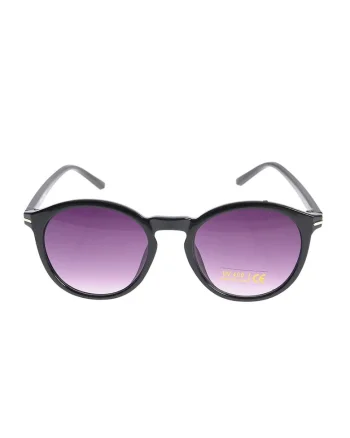Ochelari de soare  rotunzi, lentile mov, rama neagra, detalii aurii,