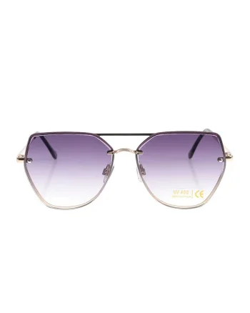 Ochelari de soare eleganti cu rama metalica si accente negre