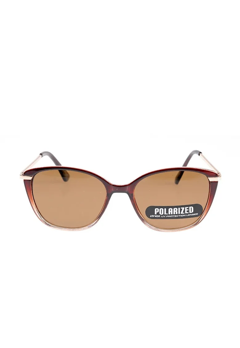 Ochelari de soare cat eye maro cu lentile polarizate UV400