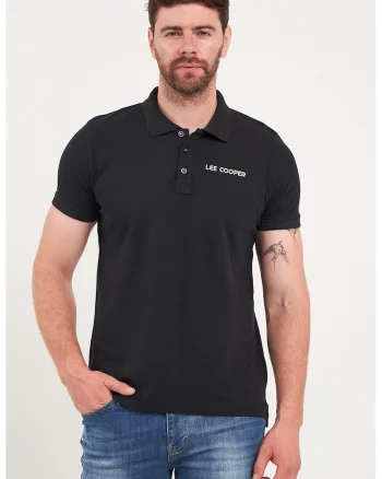 Tricou polo din bumbac, Negru
