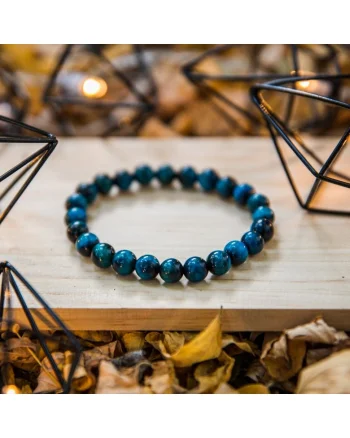 Bratara cu pietre semipretioase, Ochi de Tigru Royal Blue, pentru barbati, margele de 8 mm
