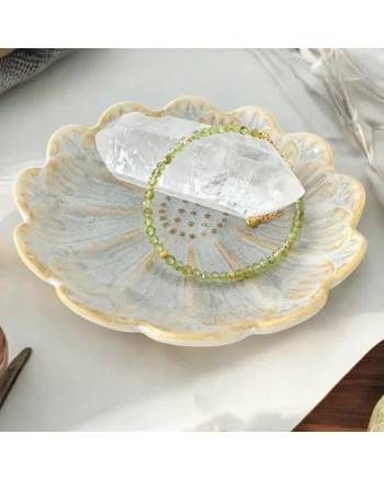 Bratara femei Coronis din cristale de Peridot si argint placat cu aur