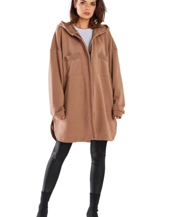Hanorac de trening oversize cu fermoar,, Bej