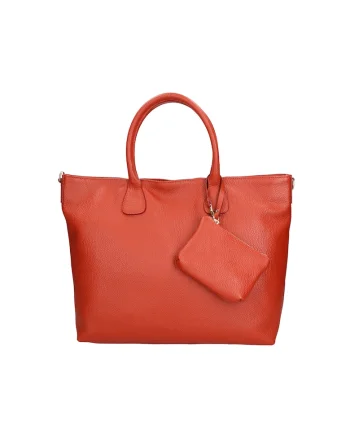 Geanta shopper de piele cu etui mic