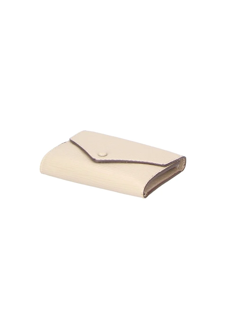 Portofel de piele cu clapa, Maro taupe