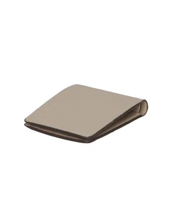 Portofel pliabil unisex piele, Maro taupe, 9.5 x 12 x 2.5 cm