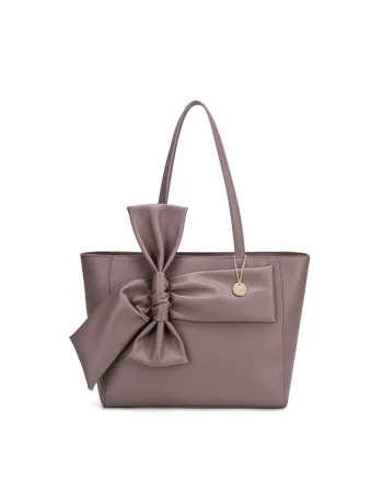 Geanta shopper cu fermoar Velvetine Elite, Maro taupe
