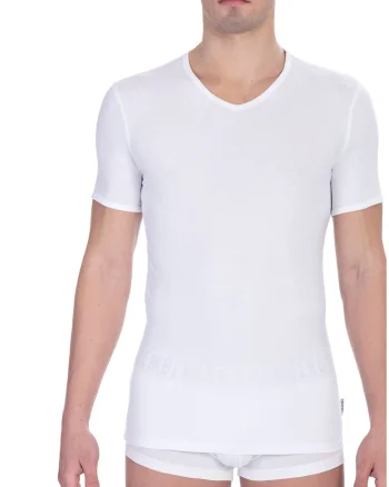 Tricou slim fit cu decolteu in V