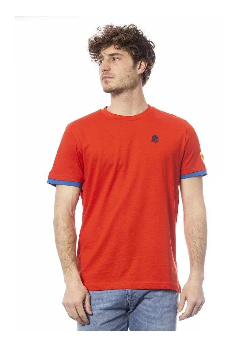 Tricou de bumbac cu detalii contrastante