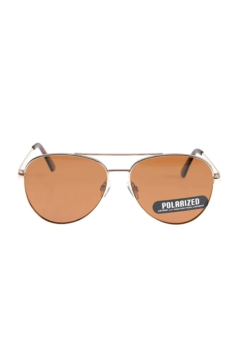Ochelari de soare aviator cu lentile polarizate UV400, Auriu/Maro