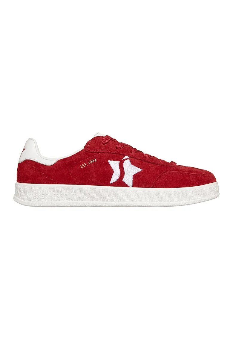 Pantofi sport din piele intoarsa cu garnitura din material sintetic Academy Court Charm, Rosu/Alb