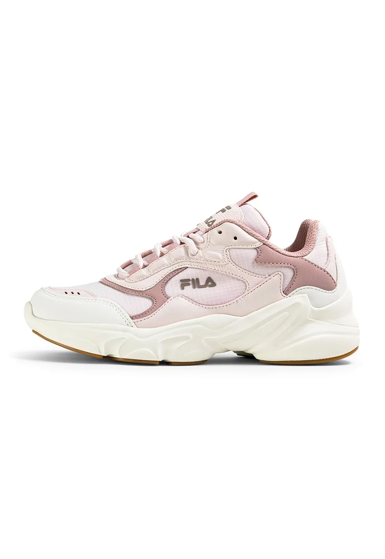 Pantofi sport din material textil cu garnituri din piele ecologica Collene A, Alb murdar/Roz pal